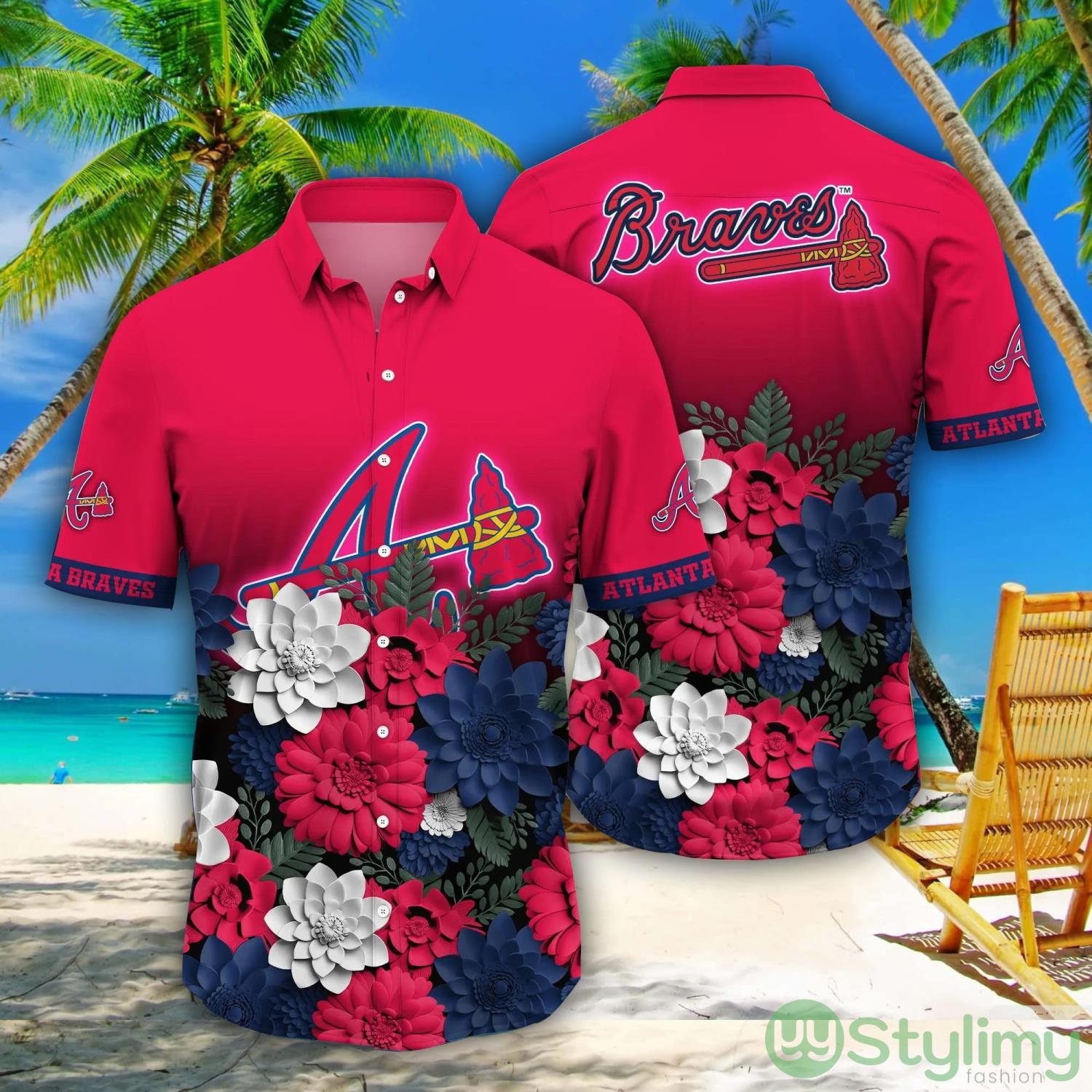Atlanta Braves MLB Flower Pattern Hawaiian Shirt For Fans 2 Atlanta Braves MLB Flower Pattern Hawaiian Shirt For Fans Product Photo 1