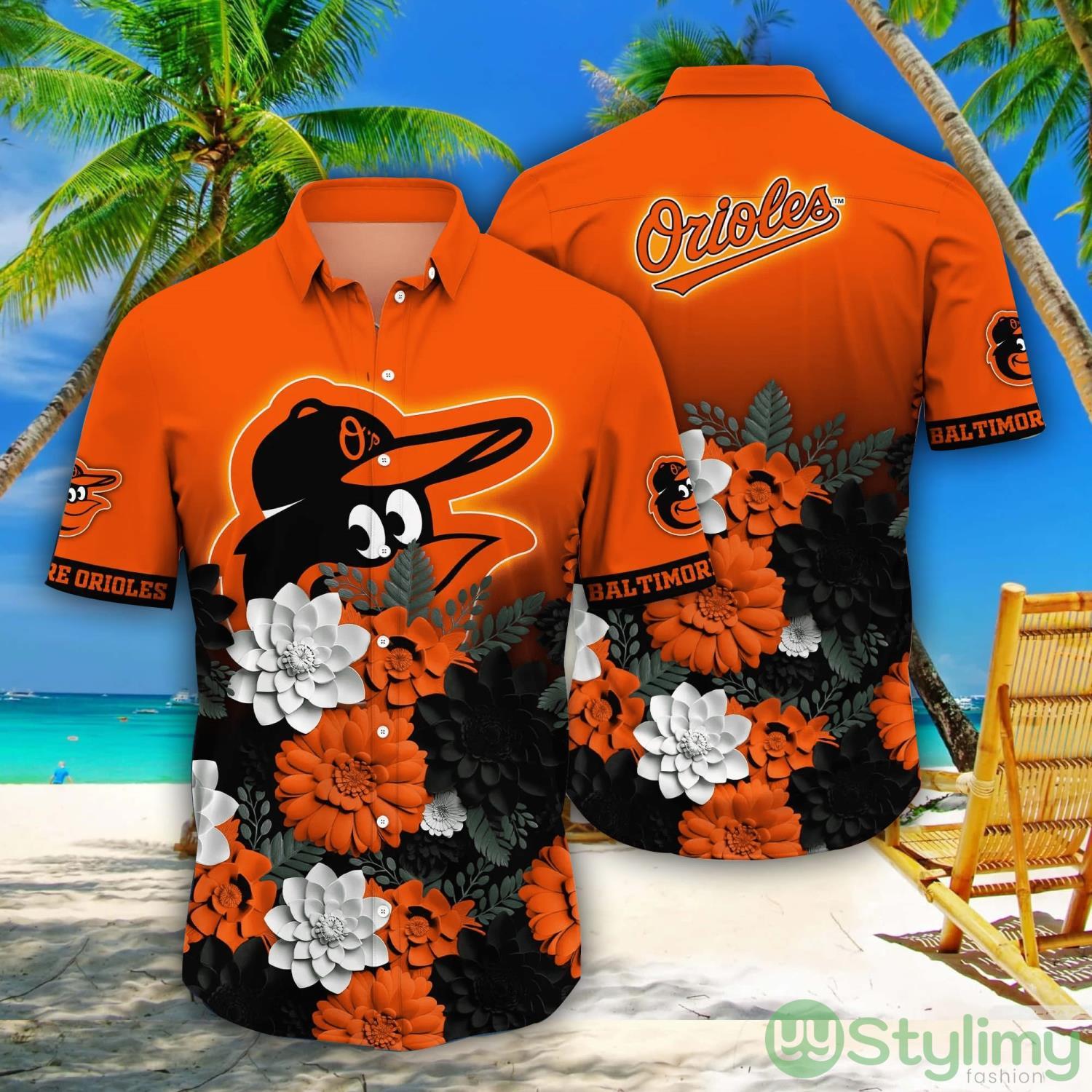 Baltimore Orioles MLB Flower Pattern Hawaiian Shirt For Fans 1 Baltimore Orioles MLB Flower Pattern Hawaiian Shirt For Fans Product Photo 1