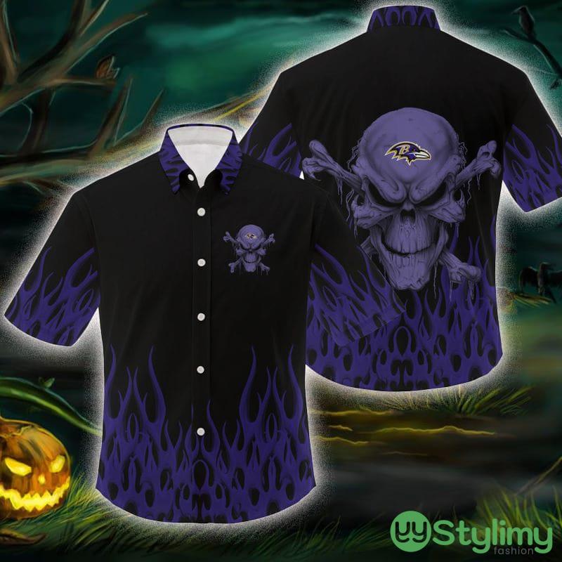 Baltimore Ravens NFL Skull Halloween Gift Fans Hawaiian Shirt For Men And Women 1 Baltimore Ravens NFL Skull Halloween Gift Fans Hawaiian Shirt For Men And Women - Baltimore Ravens NFL Skull Halloween Gift Fans Hawaiian Shirt For Men And Women