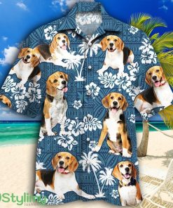 Beagle Dog Lovers Blue Tribal Pattern Tropical Hawaiian Shirt Product Photo 1