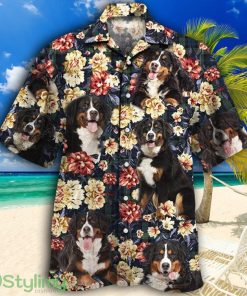 Bernese Mountain Dog Lovers Green Plaid Pattern Tropical Hawaiian Shirt Product Photo 1