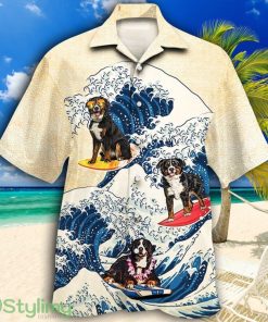 Bernese Mountain Dog Lovers Wave Tropical Hawaiian Shirt Product Photo 1