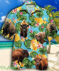 Bison Lovers Pineapple Tropical Hawaiian Shirt Product Photo 1
