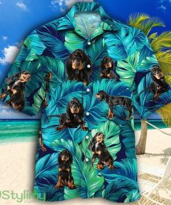 Black and Tan Coonhound Dog Lovers Tropical Hawaiian Shirt Product Photo 1