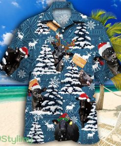 Black Angus Cattle Lovers Blue Tribal Christmas Gift Tropical Hawaiian Shirt Product Photo 1