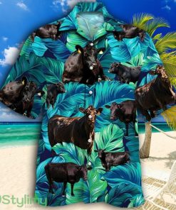 Black Angus Cattle Lovers Tropical Hawaiian Shirt Product Photo 1