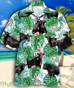 Black Angus Cattle Lovers Tropical Plant Tropical Hawaiian Shirt Product Photo 1