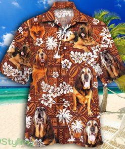 Bloodhound Dog Red Tribal Pattern Tropical Hawaiian Shirt Product Photo 1