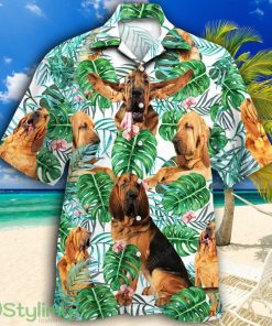 Bloodhound Dog Tropical Plant Tropical Hawaiian Shirt Product Photo 1