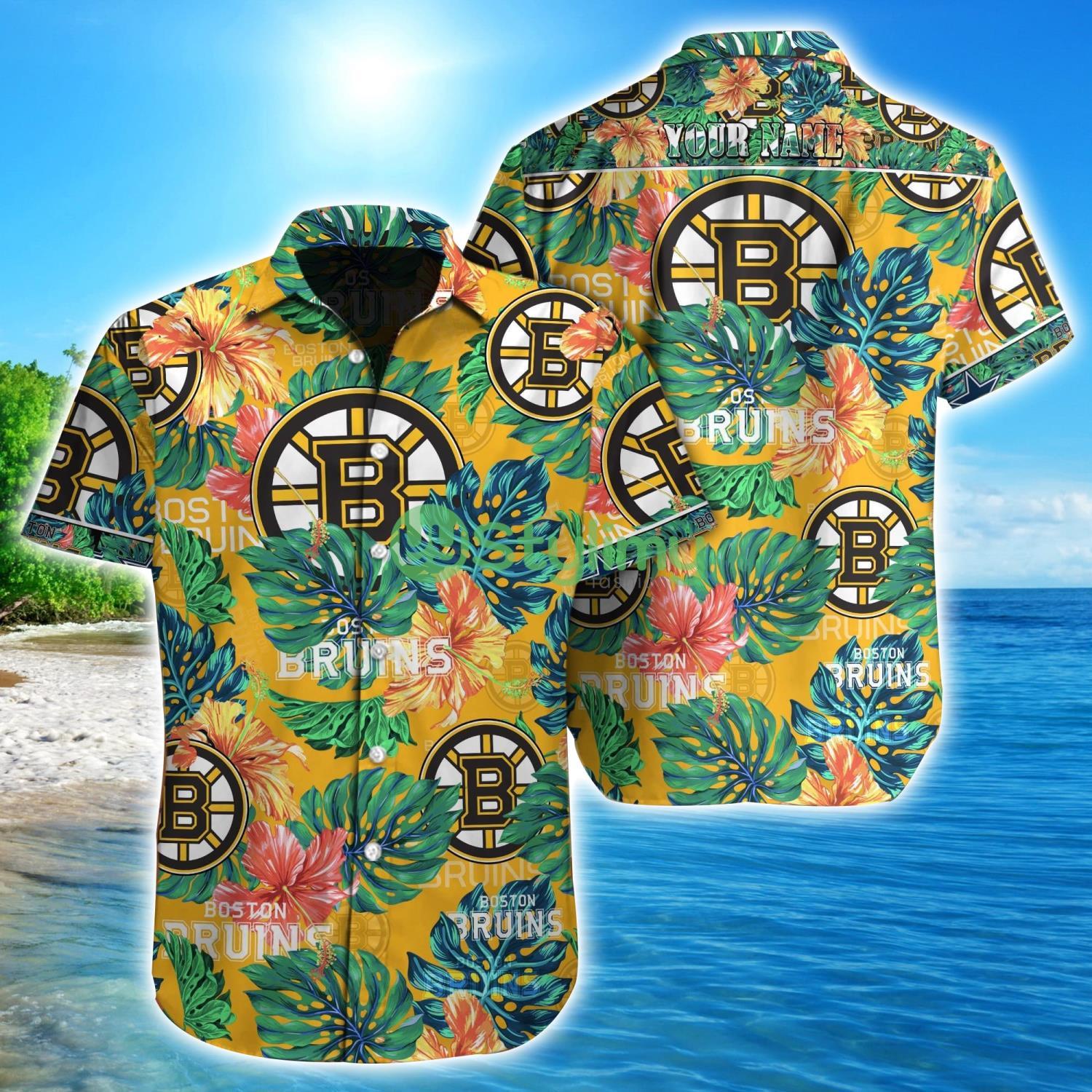 Boston Bruins NHL Custom Name Hawaiian shirt Aloha Summer Gift 2 Boston Bruins NHL Custom Name Hawaiian shirt Aloha Summer Gift Product Photo 1
