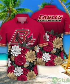 Boston College Eagles NCAA3 Flower Pattern Hawaiian Shirt For Fans Product Photo 1
