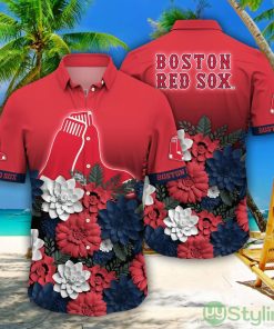 Boston Red Sox MLB Flower Pattern Hawaiian Shirt For Fans Product Photo 1