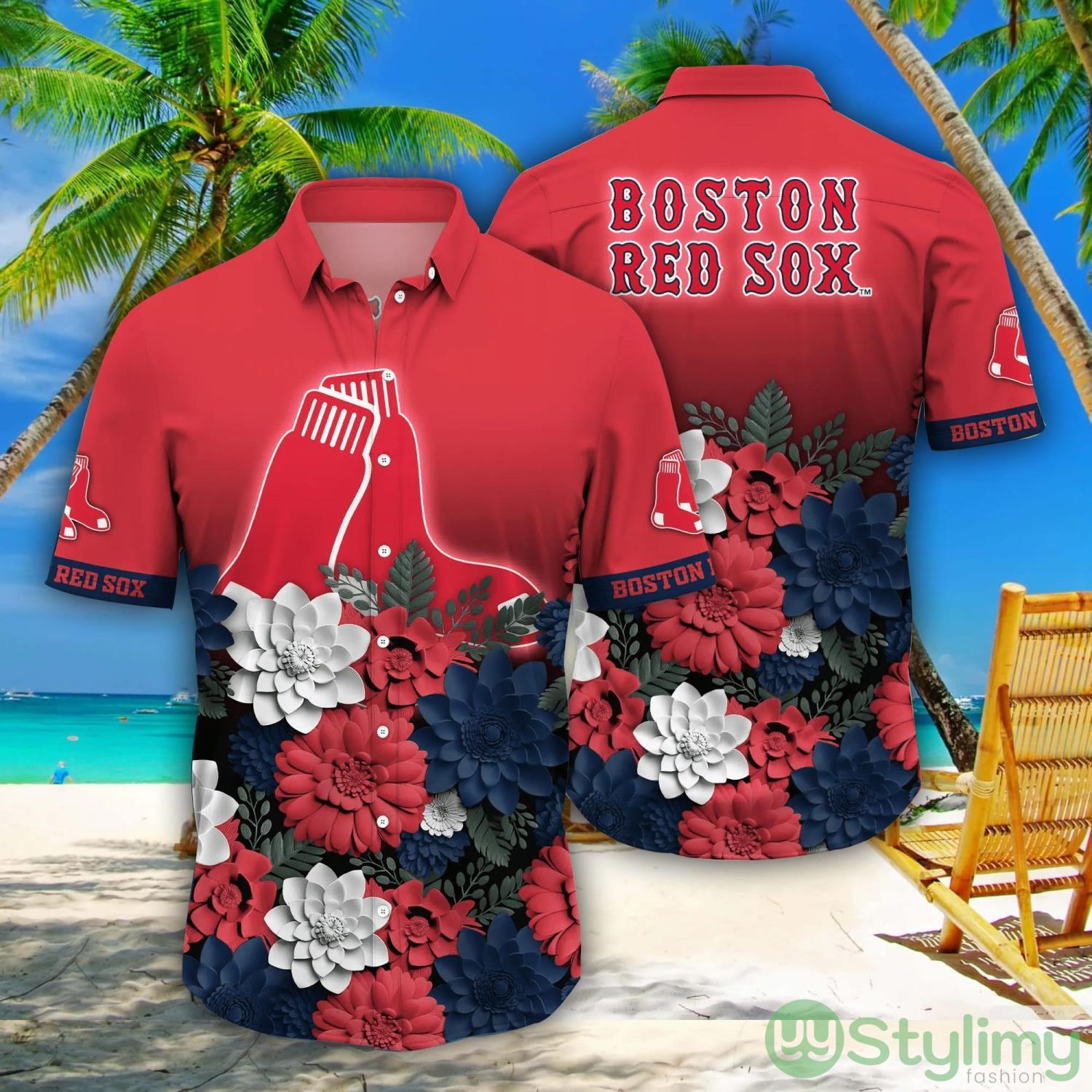 Boston Red Sox MLB Flower Pattern Hawaiian Shirt For Fans 2 Boston Red Sox MLB Flower Pattern Hawaiian Shirt For Fans Product Photo 1