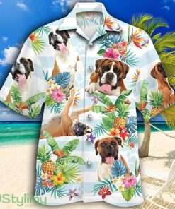Boxer Dog Tropical Flower Tropical Hawaiian Shirt Product Photo 1