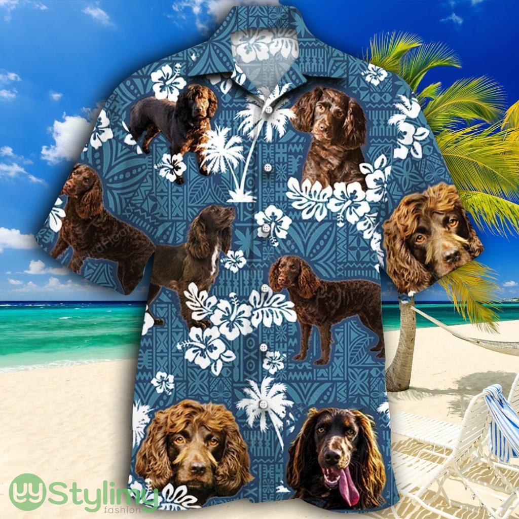 Boykin Spaniel Dog Blue Tribal Pattern Tropical Hawaiian Shirt 2 Boykin Spaniel Dog Blue Tribal Pattern Tropical Hawaiian Shirt Product Photo 1