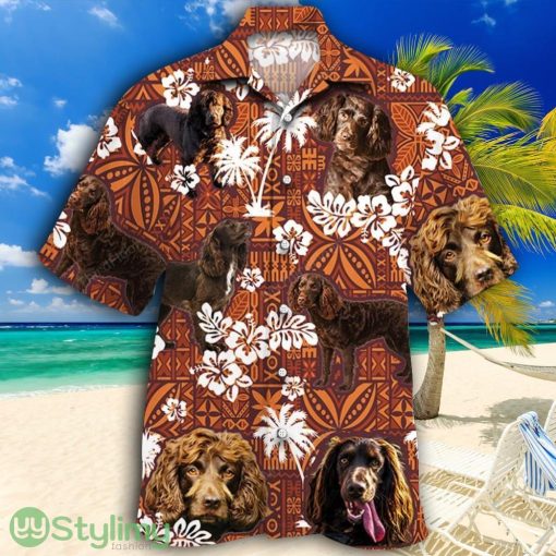 Boykin Spaniel Dog Red Tribal Pattern Tropical Hawaiian Shirt