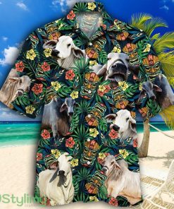 Brahman Cattle Lovers Tribal Tiki Mask Tropical Hawaiian Shirt Product Photo 1