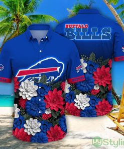 Buffalo Bills NFL Flower Pattern Hawaiian Shirt For Fans Product Photo 1