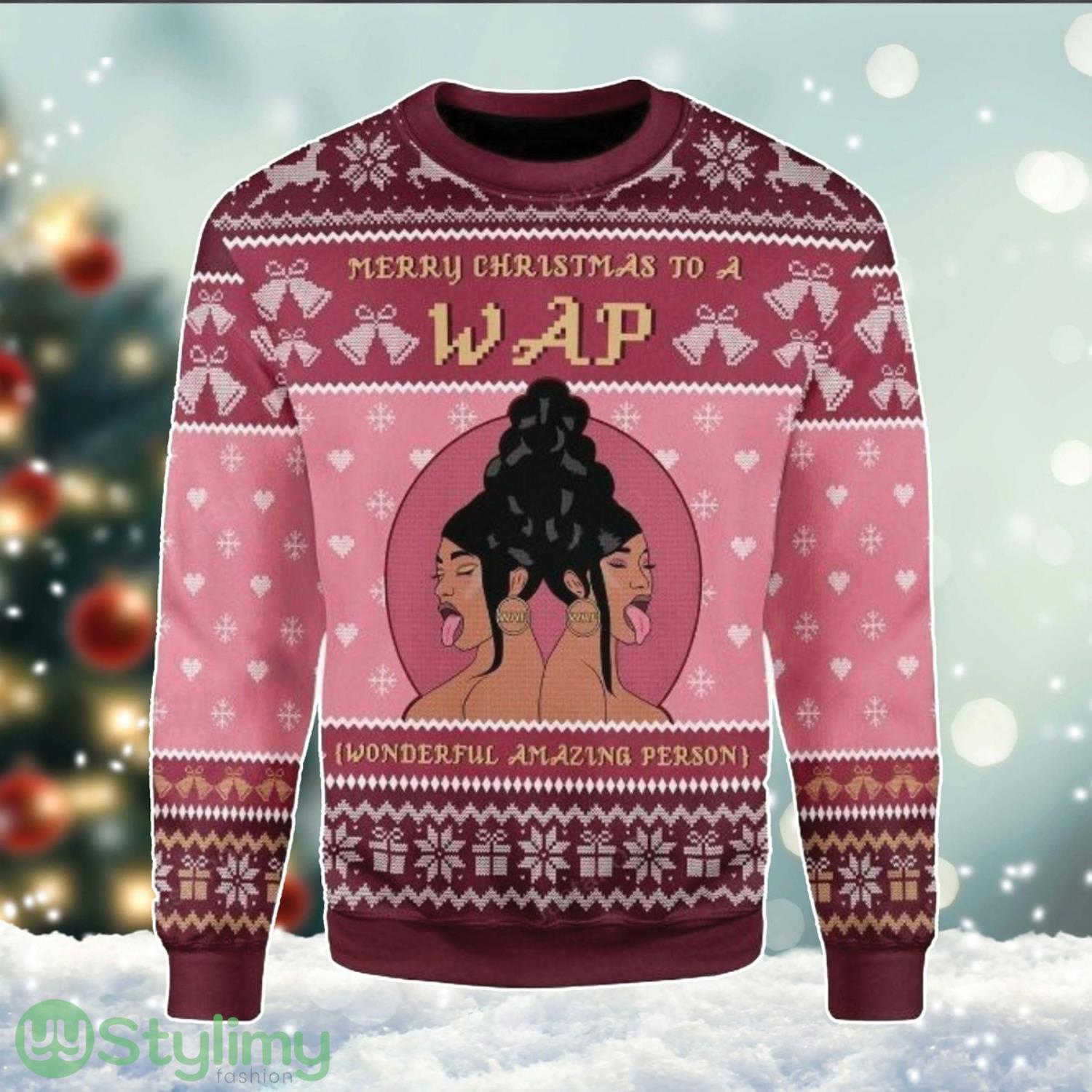 Cardi B Ugly Christmas Sweater Cute Christmas Gift For Family 2 Cardi B Ugly Christmas Sweater Cute Christmas Gift For Family Product Photo 1