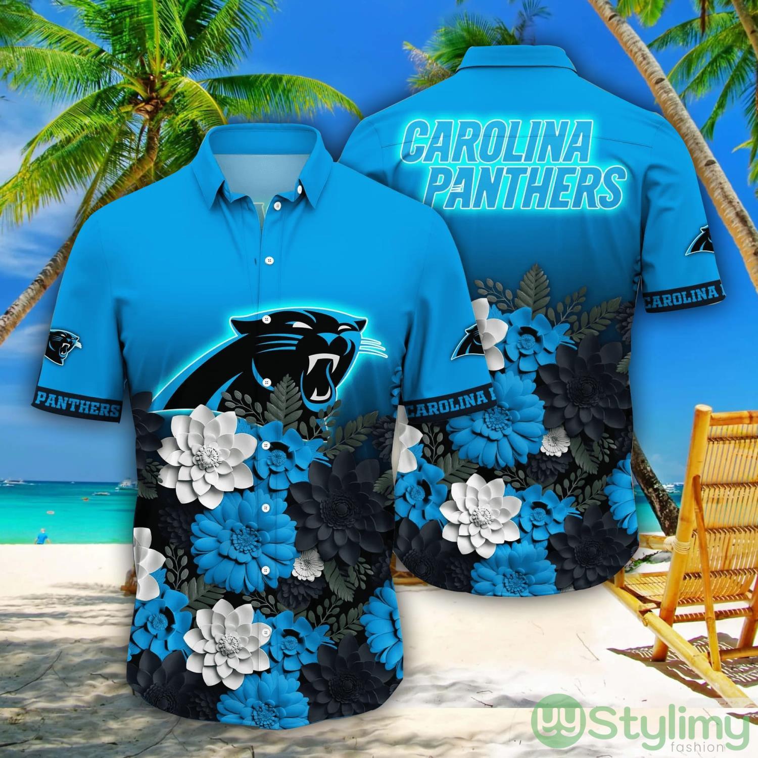 Carolina Panthers NFL Flower Pattern Hawaiian Shirt For Fans 2 Carolina Panthers NFL Flower Pattern Hawaiian Shirt For Fans Product Photo 1