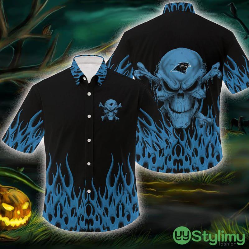 Carolina Panthers NFL Skull Halloween Gift Fans Hawaiian Shirt For Men And Women 1 Carolina Panthers NFL Skull Halloween Gift Fans Hawaiian Shirt For Men And Women - Carolina Panthers NFL Skull Halloween Gift Fans Hawaiian Shirt For Men And Women