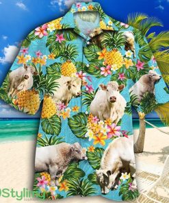 Charolais Cattle Lovers Pineapple Tropical Hawaiian Shirt Product Photo 1