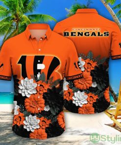 Cincinnati Bengals NFL Flower Pattern Hawaiian Shirt For Fans Product Photo 1