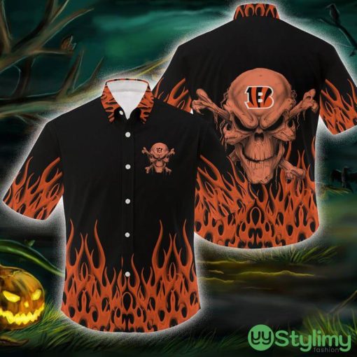 Cincinnati Bengals NFL Skull Halloween Gift Fans Hawaiian Shirt For Men And Women