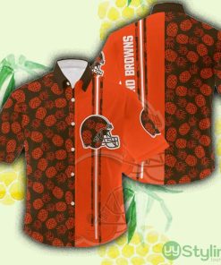 Cleveland Browns Pineapple NFL Hawaiian Shirt For Men And Women Gift For Fans - Cleveland Browns Pineapple NFL Hawaiian Shirt For Men And Women Gift For Fans