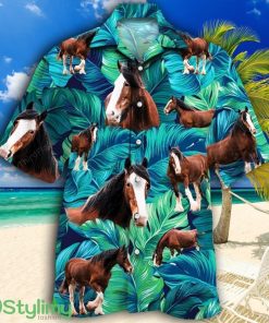 Clydesdale Horse Lovers Tropical Hawaiian Shirt Product Photo 1