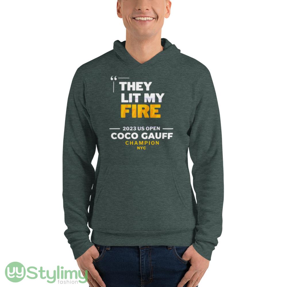 Coco Gauff They Lit My Fire 2023 US Open Champion NYC shirt 7 Coco Gauff They Lit My Fire 2023 US Open Champion NYC shirt - Unisex Fleece Pullover Hoodie-1