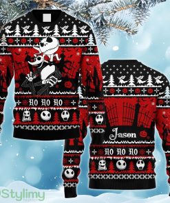 Customized Name Hohoho Jack And Zero Nightmare Before Xmas Ugly Christmas Sweater Cute Christmas Gift For Family Product Photo 1