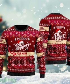 Customized Name Merry Dr Pepper Est 1885 Ugly Christmas Sweater Cute Christmas Gift For Family Product Photo 1