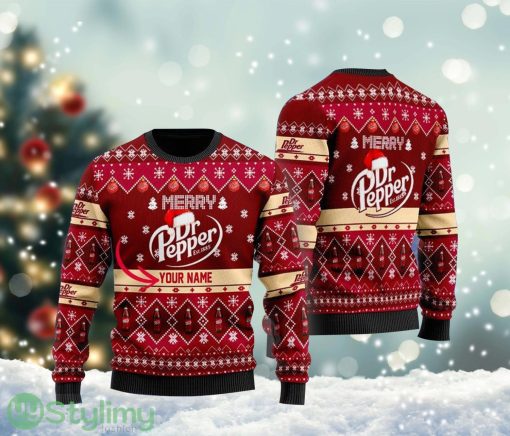 Customized Name Merry Dr Pepper Est 1885 Ugly Christmas Sweater Cute Christmas Gift For Family Product Photo 1