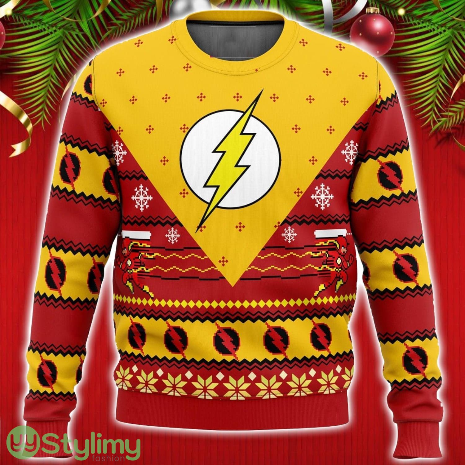 Cute Xmas Ugly Sweater The Flash Ugly Christmas Sweater Unisex Christmas Gift 3 Cute Xmas Ugly Sweater The Flash Ugly Christmas Sweater Unisex Christmas Gift Product Photo 1