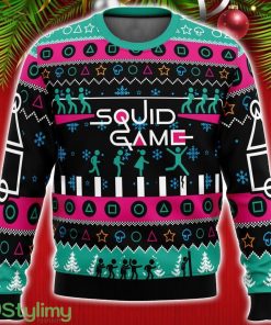 Cute Xmas Ugly Sweater The Game is On Squid Game Christmas Sweater Unisex Christmas Gift Product Photo 1