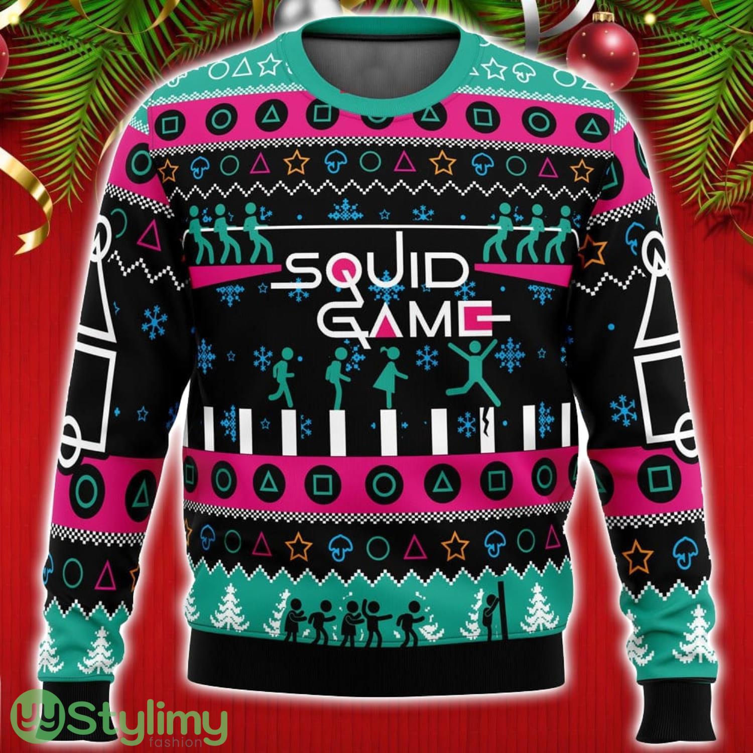 Cute Xmas Ugly Sweater The Game is On Squid Game Christmas Sweater Unisex Christmas Gift 3 Cute Xmas Ugly Sweater The Game is On Squid Game Christmas Sweater Unisex Christmas Gift Product Photo 1