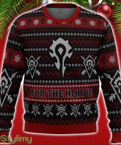 Cute Xmas Ugly Sweater World Of Warcraft For The Horde Ugly Christmas Sweater Unisex Christmas Gift Product Photo 1