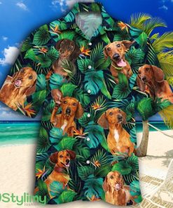 Dachshund Dog Lovers Tropical Leaves Tropical Hawaiian Shirt Product Photo 1