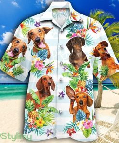 Dachshund Dog Tropical Flower Tropical Hawaiian Shirt Product Photo 1