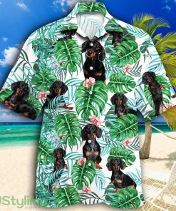 Dachshund Dog Tropical Plant Tropical Hawaiian Shirt Product Photo 1