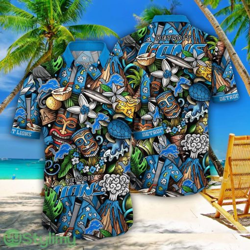 Detroit Lions NFL Flower Aloha Summer Hawaii Shirts
