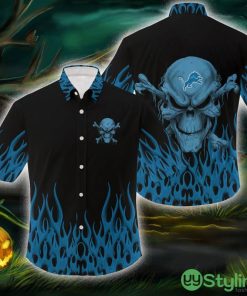 Detroit Lions NFL Skull Halloween Gift Fans Hawaiian Shirt For Men And Women - Detroit Lions NFL Skull Halloween Gift Fans Hawaiian Shirt For Men And Women