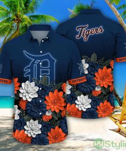Detroit Tigers MLB Flower Pattern Hawaiian Shirt For Fans Product Photo 1