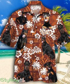 Doberman Pinscher Dog Lovers Red Tribal Pattern Tropical Hawaiian Shirt Product Photo 1