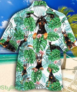 Doberman Pinscher Dog Tropical Plant Tropical Hawaiian Shirt Product Photo 1