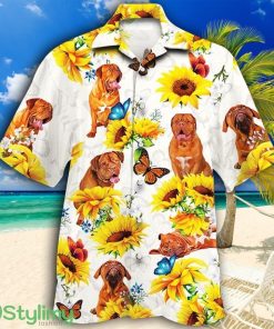 Dogue de Bordeaux Dog Lovers Sun Flower Tropical Hawaiian Shirt Product Photo 1
