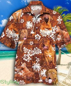 Dogue de Bordeaux Dog Red Tribal Pattern Tropical Hawaiian Shirt Product Photo 1