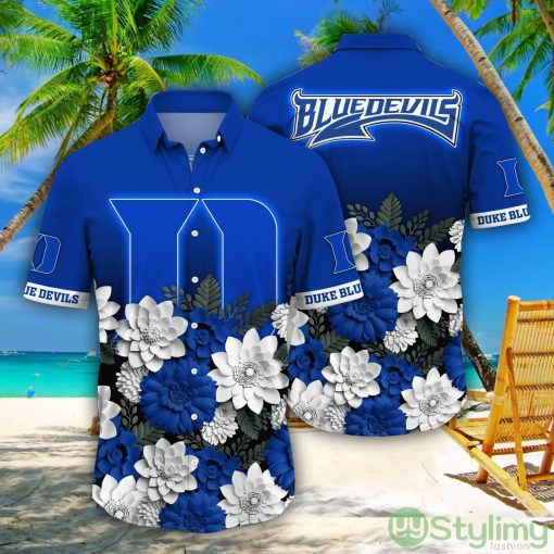 Duke Blue Devils NCAA2 Flower Pattern Hawaiian Shirt For Fans
