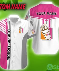 Dunkin’ Donuts Personalized Name Pocket Brand 3D Hawaiian Shirt Tropical Aloha For Mens - Dunkin’ Donuts Personalized Name Pocket Brand 3D Hawaiian Shirt Tropical Aloha For Mens